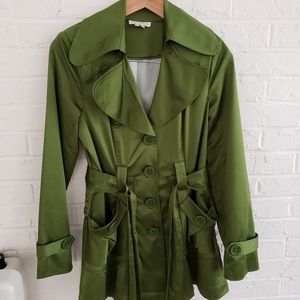XOXO green belted women's trench